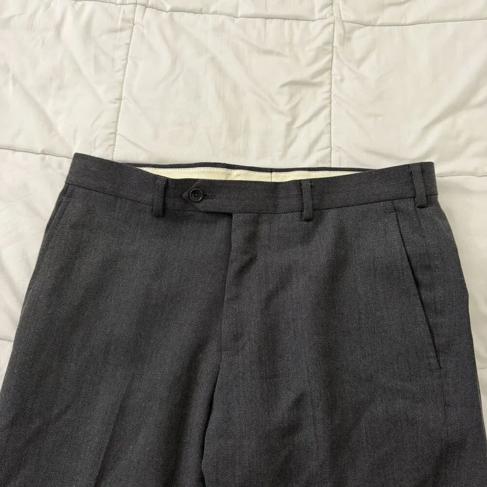 Brooks Brothers Regent Pants Mens 34 x 30 Dark Gray Wool Dress Slacks Pleated